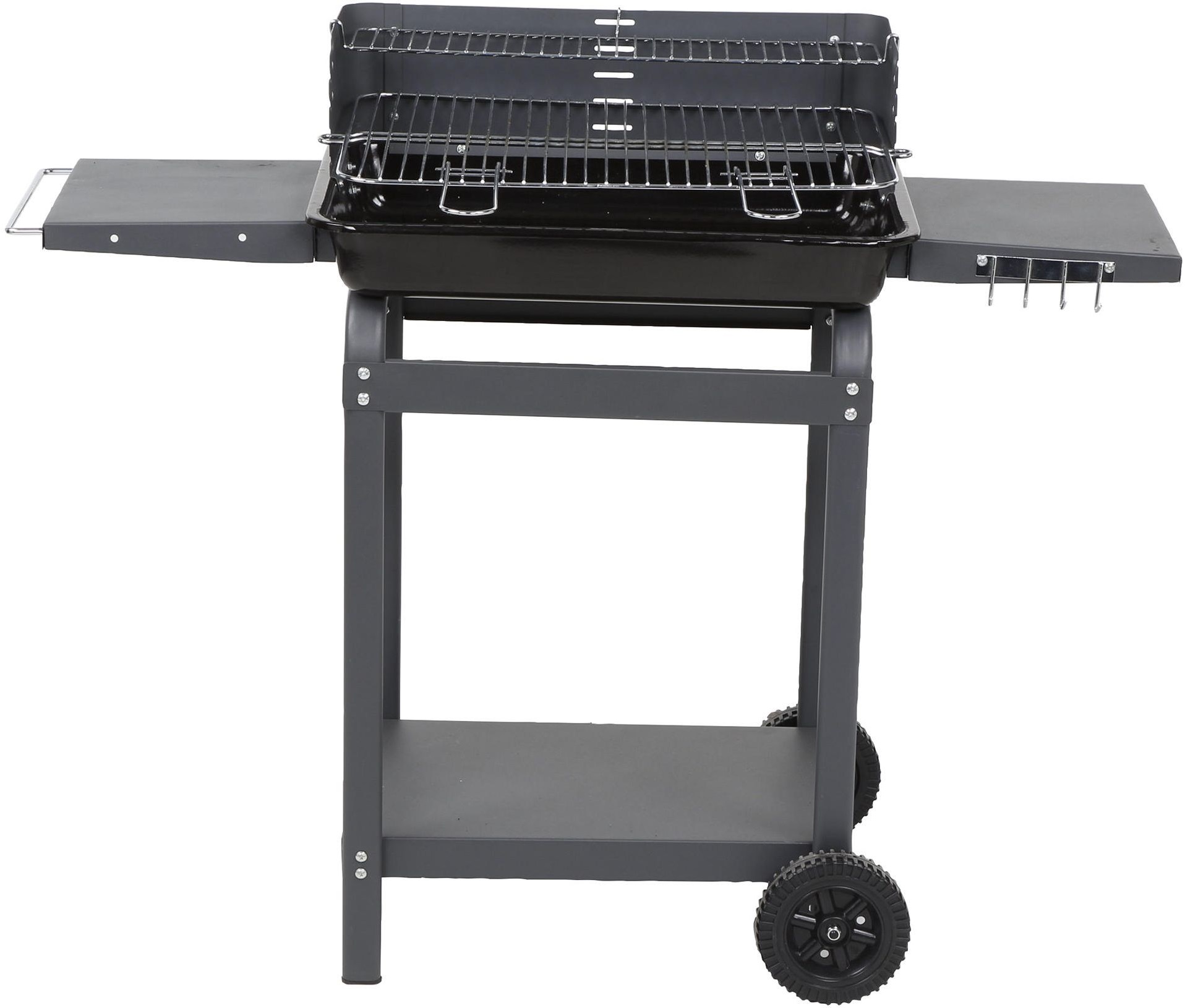 NEW Tesco Rectuangular Charcoal Barbecue Trolley BBQ with 2 Side